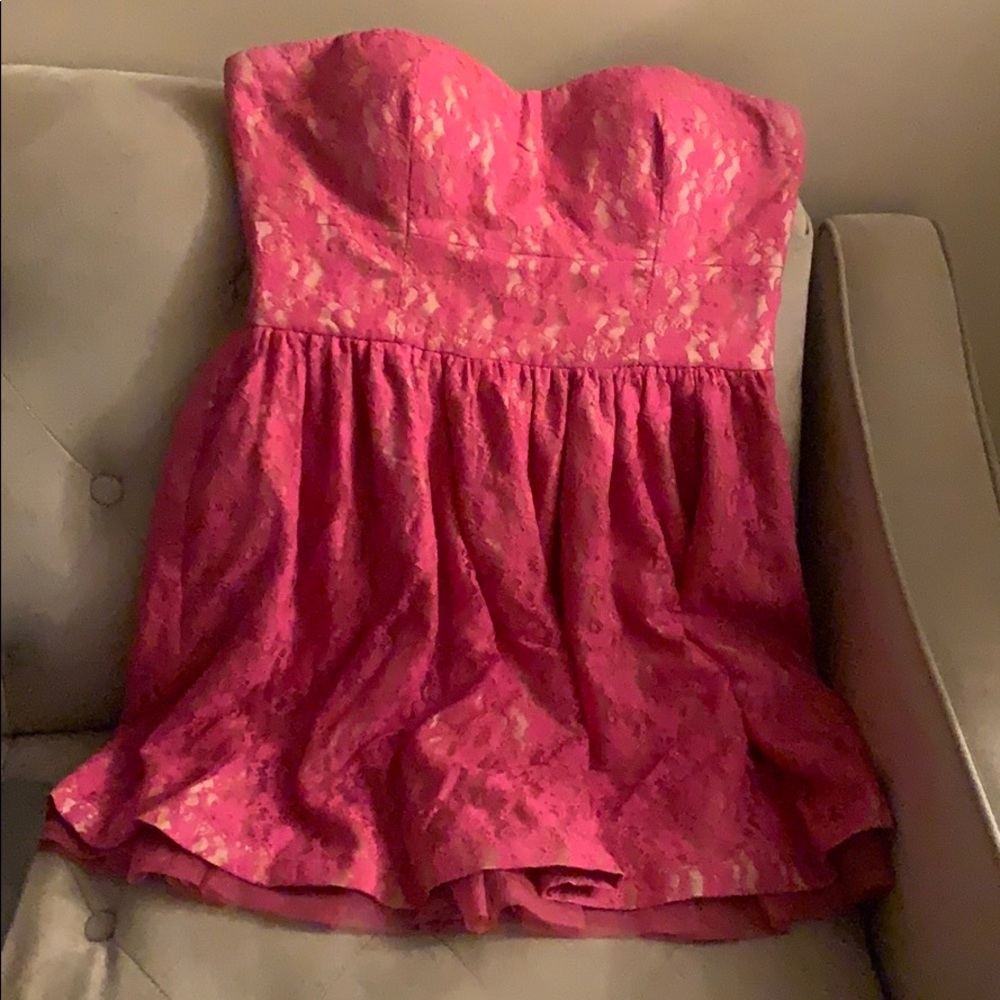 gold and pink dress